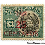 Guatemala 1922 National Emblem 25c on 3p-Stamps-Guatemala-Mint-StampPhenom