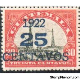 Guatemala 1922 Radio towers - 25c on 30c.-Stamps-Guatemala-Mint-StampPhenom