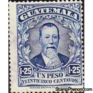 Guatemala 1924 Justo Rufino Barrios (1835â€“1885), 9th President-Stamps-Guatemala-Mint-StampPhenom