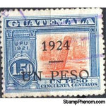 Guatemala 1924 Mayan Stele at Quirigua - 1p on 1,5p-Stamps-Guatemala-Mint-StampPhenom