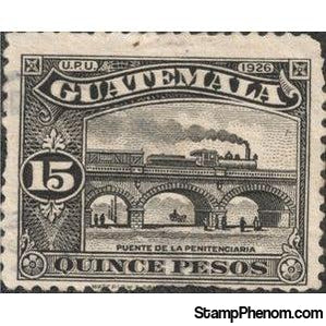 Guatemala 1926 La Penitenciaria Bridge re-engraved-Stamps-Guatemala-Mint-StampPhenom