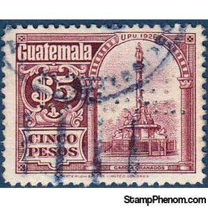 Guatemala 1926 Monument to President Granados with Perfin Oficial-Stamps-Guatemala-Mint-StampPhenom