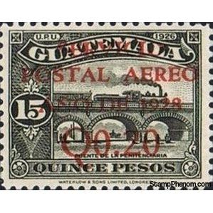 Guatemala 1929 La Penitenciaria Bridge - surcharged in red 20c on 15p-Stamps-Guatemala-Mint-StampPhenom