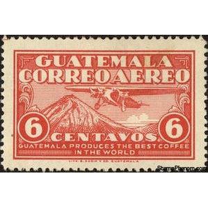 Guatemala 1930 Airplane and Mount Aqua-Stamps-Guatemala-Mint-StampPhenom