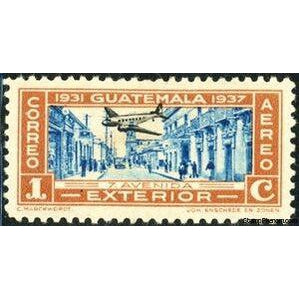 Guatemala 1937 7th Avenue, Guatemala city-Stamps-Guatemala-Mint-StampPhenom