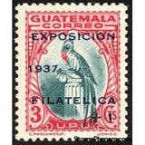 Guatemala 1937 Quetzal (Pharomachrus mocinno) - Overprinted-Stamps-Guatemala-Mint-StampPhenom