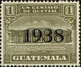 Guatemala 1938 G.P.O. and Telegraph building - overprinted blue-Stamps-Guatemala-Mint-StampPhenom