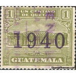 Guatemala 1940 G.P.O. and Telegraph building - overprinted violet-Stamps-Guatemala-Mint-StampPhenom