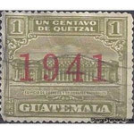Guatemala 1941 G.P.O. and Telegraph building - overprinted red-Stamps-Guatemala-Mint-StampPhenom