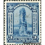Guatemala 1942 Mayan Stele at QuiriguÃ¡ - inscr. 1942 (deep blue)-Stamps-Guatemala-Mint-StampPhenom