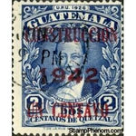 Guatemala 1942 President Justo Rufino Barrios - surcharged in red-Stamps-Guatemala-Mint-StampPhenom
