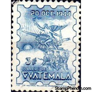 Guatemala 1945 Allegory of the Revolution, 3c-Stamps-Guatemala-Mint-StampPhenom