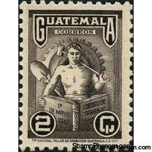 Guatemala 1948 Allegory of the work, 2c-Stamps-Guatemala-Mint-StampPhenom
