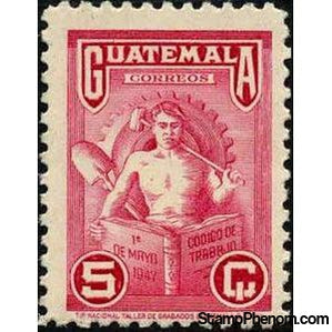 Guatemala 1948 Allegory of the work, 5c-Stamps-Guatemala-Mint-StampPhenom