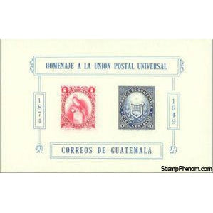 Guatemala 1951 75th Anniv. Of the UPU - souvenir sheet-Stamps-Guatemala-Mint-StampPhenom
