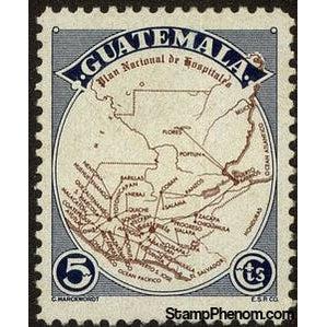 Guatemala 1951 Map showing hospitals-Stamps-Guatemala-Mint-StampPhenom