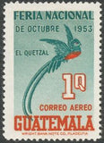 Guatemala 1953 Resplendent Quetzal (Pharomachrus mocinno)-Stamps-Guatemala-Mint-StampPhenom