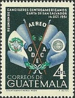 Guatemala 1954 Flags of Honduras and El Salvador-Stamps-Guatemala-Mint-StampPhenom