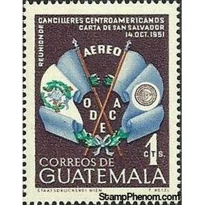 Guatemala 1954 Flags of Honduras and El Salvador-Stamps-Guatemala-Mint-StampPhenom