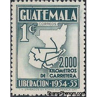 Guatemala 1956 Map showing 2000 km-Stamps-Guatemala-Mint-StampPhenom