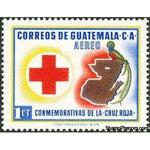 Guatemala 1958 Red cross, map and quetzal-Stamps-Guatemala-Mint-StampPhenom