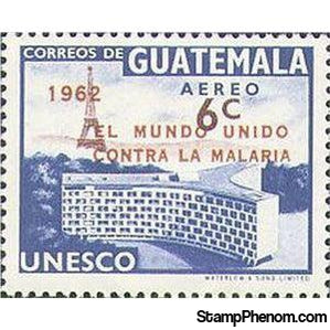 Guatemala 1962 UNESCO and Eiffel Tower - overprinted-Stamps-Guatemala-Mint-StampPhenom