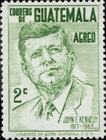 Guatemala 1964 John Fitzgerald Kennedy (1917-1963)-Stamps-Guatemala-Mint-StampPhenom