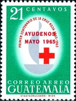 Guatemala 1965 100 years Red Cross - overprinted "Ayudenos/Mayo 1965"-Stamps-Guatemala-Mint-StampPhenom