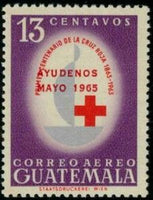 Guatemala 1965 100 years Red Cross - overprinted "Ayudenos/Mayo 1965"-Stamps-Guatemala-Mint-StampPhenom