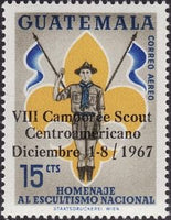 Guatemala 1967 Scout stamps with overprint-Stamps-Guatemala-Mint-StampPhenom