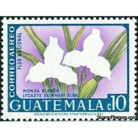 Guatemala 1967 White Nun Orchid (Monja blanca)-Stamps-Guatemala-Mint-StampPhenom