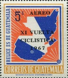 Guatemala 1968 Map of Guatemala - overprinted "XI Vuelta Ciclistica 1967"-Stamps-Guatemala-Mint-StampPhenom