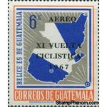 Guatemala 1968 Map of Guatemala - overprinted "XI Vuelta Ciclistica 1967"-Stamps-Guatemala-Mint-StampPhenom