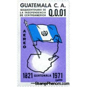 Guatemala 1971 Flag and Map of Guatemala-Stamps-Guatemala-Mint-StampPhenom