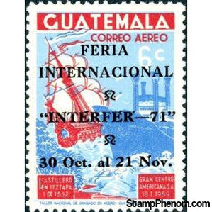 Guatemala 1971 Galleon and freighter - overprinted "INTERFER 71"-Stamps-Guatemala-Mint-StampPhenom