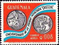 Guatemala 1976 50th anniversary of Quetzal currency-Stamps-Guatemala-Mint-StampPhenom