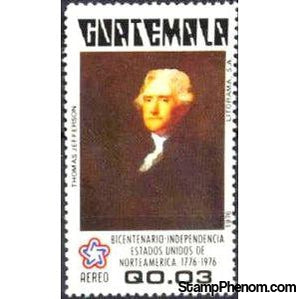 Guatemala 1976 Thomas Jefferson-Stamps-Guatemala-Mint-StampPhenom