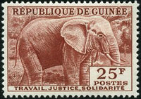 Guinee 1959 African Elephant (Loxodonta africana)-Stamps-Guinee-Mint-StampPhenom