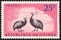 Guinee 1961 Helmeted Guineafowl (Numida meleagris)-Stamps-Guinee-Mint-StampPhenom