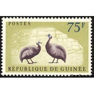 Guinee 1961 Helmeted Guineafowl (Numida meleagris)-Stamps-Guinee-Mint-StampPhenom