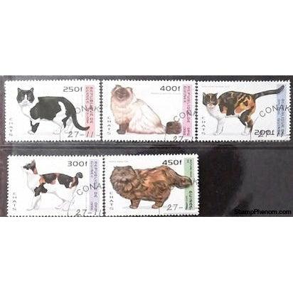 Guinee Republic Cats, 5 stamps-Stamps-Guinee Republic-StampPhenom