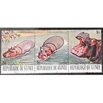 Guinee Republic Hippopotamus, 3 stamps-Stamps-Guinee Republic-StampPhenom