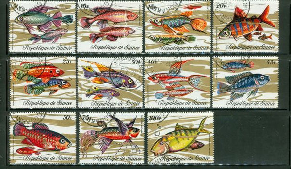 Guinee Republic Fishes , 11 stamps - Guinee Republic Fishes , 11 stamps