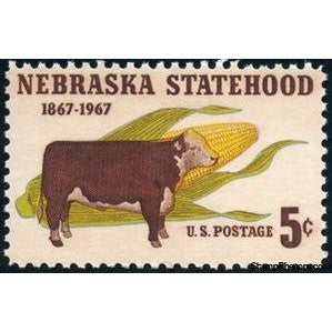 United States of America 1967 Hereford Cattle (Bos primigenius taurus), Ear of Corn