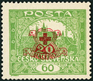 Czechoslovakia 1920 Hradcany at Prague - overprint Red Cross-Czechoslovakia-StampPhenom