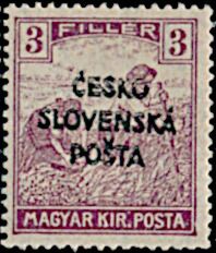 Czechoslovakia 1919 Hungarian Reaper Stamp overprinted ČESKO SLOVENSKÁ POŠTA-Czechoslovakia-StampPhenom