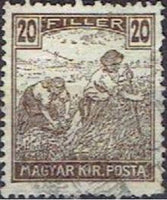 Hungary 1916 Harvesters and Parliament Buildings-Stamps-Hungary-StampPhenom