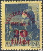 Hungary 1945 Definitives Surcharged-Stamps-Hungary-StampPhenom