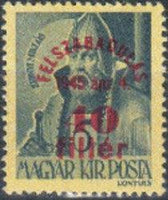 Hungary 1945 Definitives Surcharged-Stamps-Hungary-StampPhenom