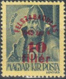 Hungary 1945 Definitives Surcharged-Stamps-Hungary-StampPhenom